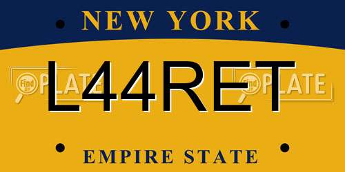 L44RET New York License Plate