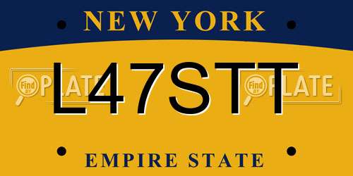 L47STT New York License Plate