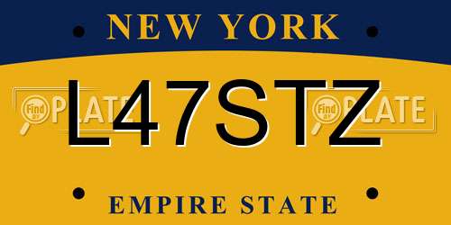 L47STZ New York License Plate
