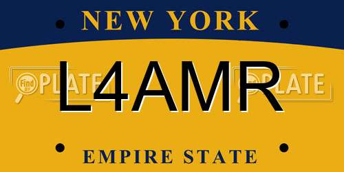 L4AMR New York License Plate