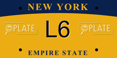 L6 New York License Plate