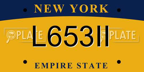 L653II New York License Plate
