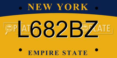 L682BZ New York License Plate