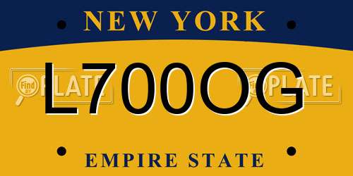 L700OG New York License Plate