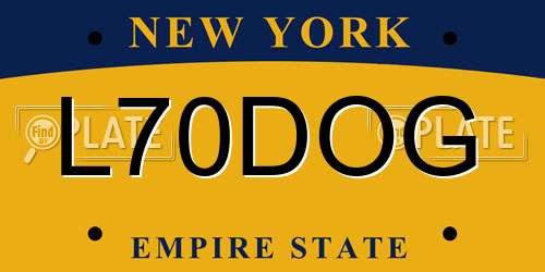 L70DOG New York License Plate
