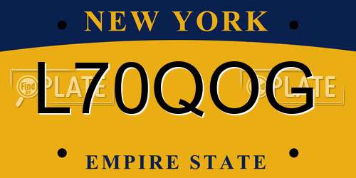 L70QOG New York License Plate