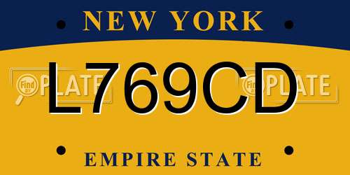 L769CD New York License Plate
