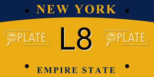 L8 New York License Plate