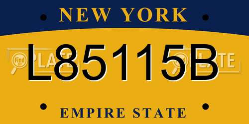 L85115B New York License Plate