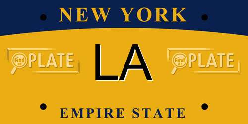 LA New York License Plate