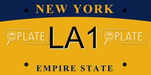LA1 New York License Plate