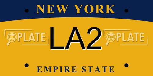 LA2 New York License Plate