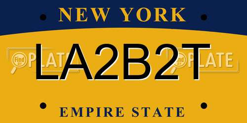 LA2B2T New York License Plate