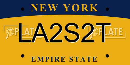 LA2S2T New York License Plate