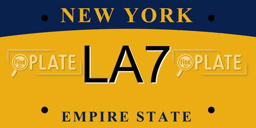 LA7 New York License Plate
