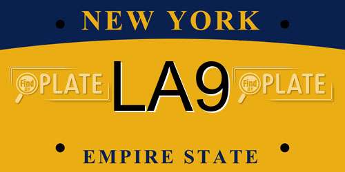 LA9 New York License Plate