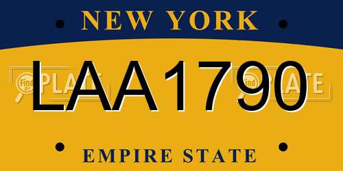 LAA1790 New York License Plate