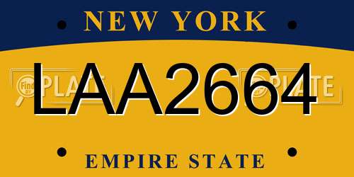 LAA2664 New York License Plate