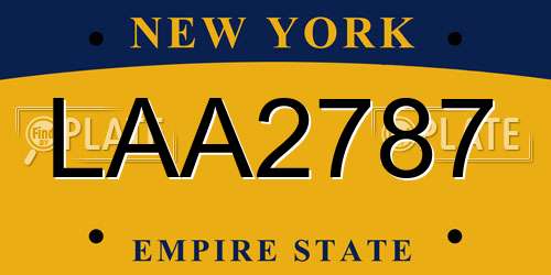 LAA2787 New York License Plate