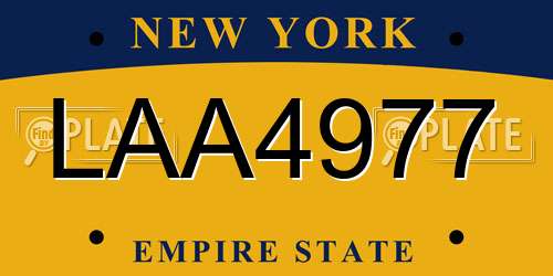 LAA4977 New York License Plate