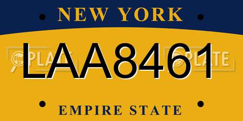 LAA8461 New York License Plate