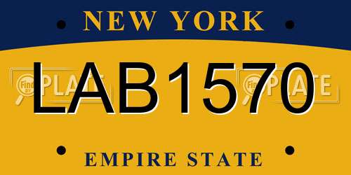 LAB1570 New York License Plate