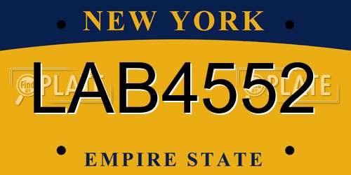 LAB4552 New York License Plate