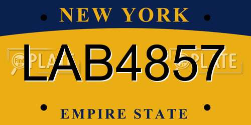 LAB4857 New York License Plate