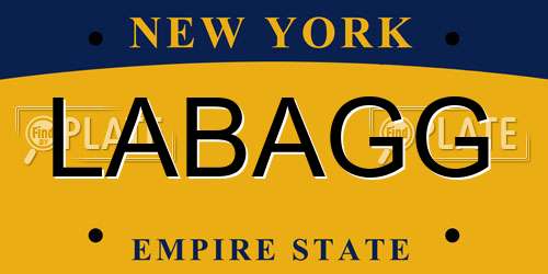 LABAGG New York License Plate