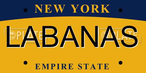 LABANAS New York License Plate
