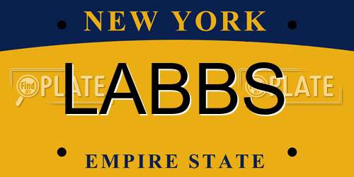 LABBS New York License Plate