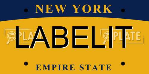 LABELIT New York License Plate