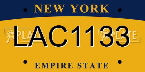 LAC1133 New York License Plate