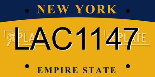 LAC1147 New York License Plate