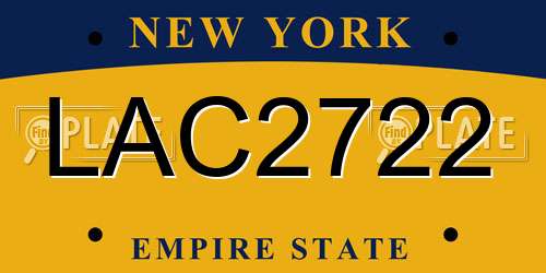LAC2722 New York License Plate