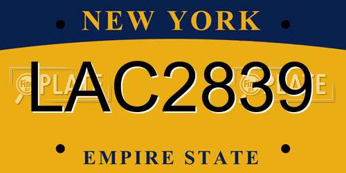 LAC2839 New York License Plate