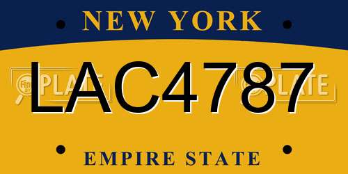 LAC4787 New York License Plate