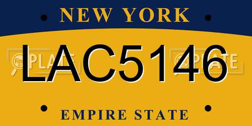 LAC5146 New York License Plate