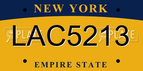 LAC5213 New York License Plate