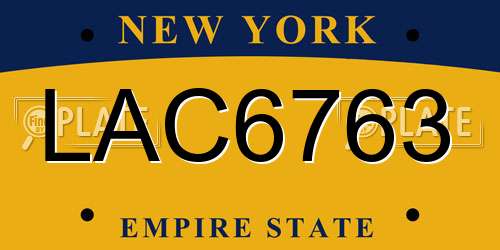 LAC6763 New York License Plate