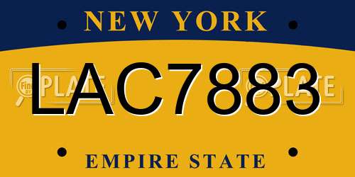 LAC7883 New York License Plate