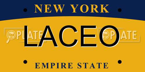 LACEO New York License Plate