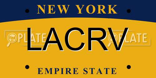 LACRV New York License Plate