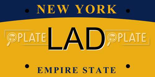 LAD New York License Plate