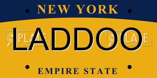 LADDOO New York License Plate