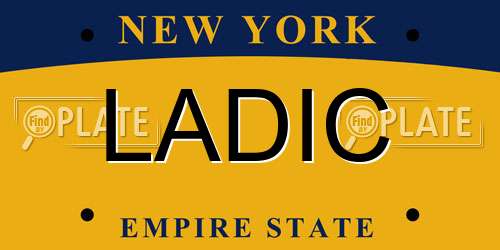 LADIC New York License Plate