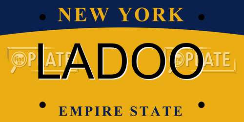 LADOO New York License Plate