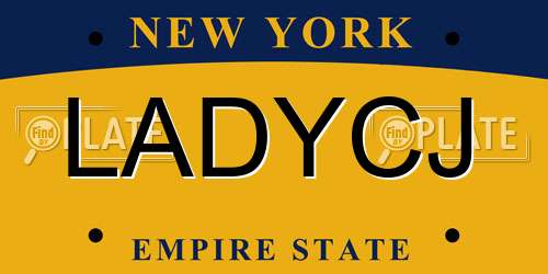 LADYCJ New York License Plate