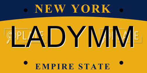 LADYMM New York License Plate