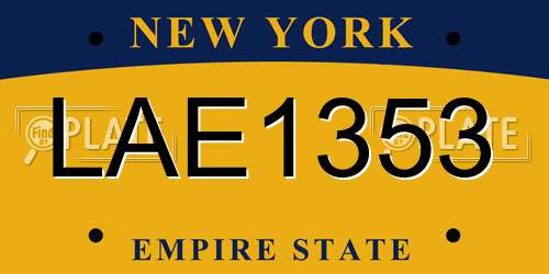 LAE1353 New York License Plate